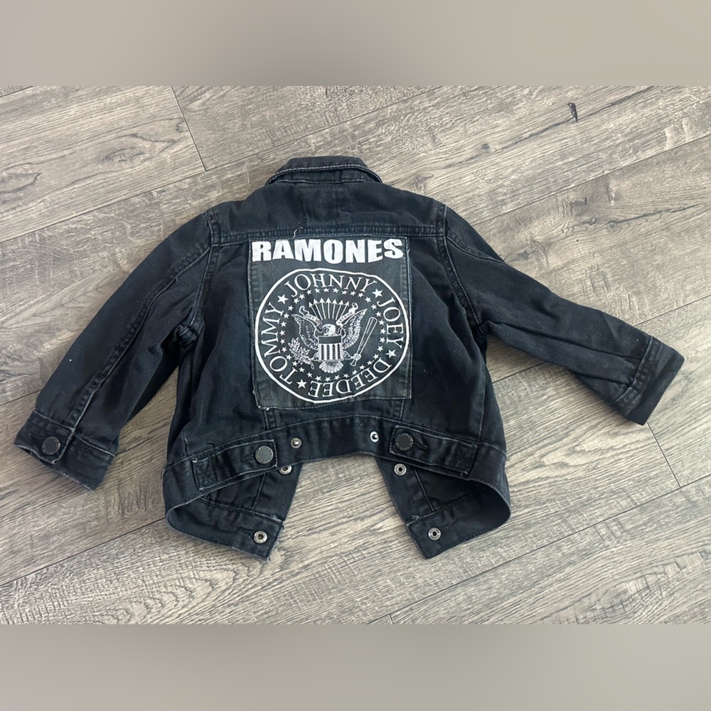 Cotton On Ramones Black Jean Jacket Classic Denim Style